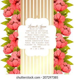 Wedding invitation cards with floral elements