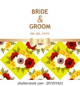 Wedding invitation cards with floral elements