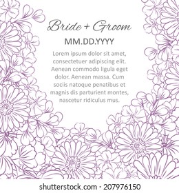 Wedding invitation cards with floral elements