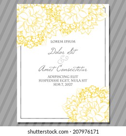 Wedding invitation cards with floral elements