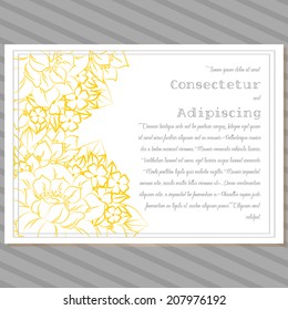 Wedding invitation cards with floral elements