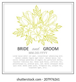 Wedding invitation cards with floral elements