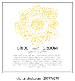 Wedding invitation cards with floral elements