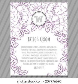 Wedding invitation cards with floral elements