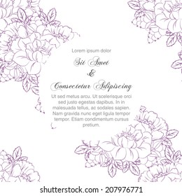 Wedding invitation cards with floral elements