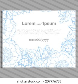 Wedding invitation cards with floral elements