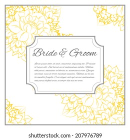 Wedding invitation cards with floral elements