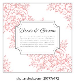 Wedding invitation cards with floral elements