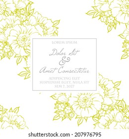 Wedding invitation cards with floral elements