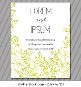 Wedding invitation cards with floral elements