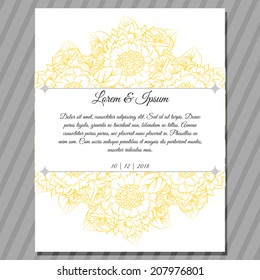 Wedding invitation cards with floral elements