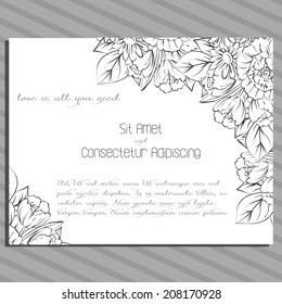 Wedding invitation cards with floral elements