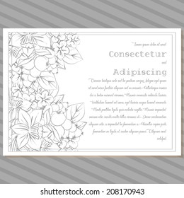 Wedding invitation cards with floral elements