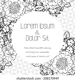 Wedding invitation cards with floral elements