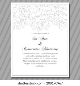 Wedding invitation cards with floral elements