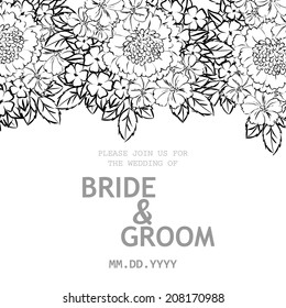 Wedding invitation cards with floral elements