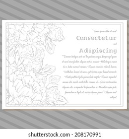 Wedding invitation cards with floral elements