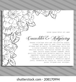 Wedding invitation cards with floral elements