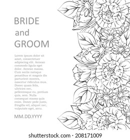 Wedding invitation cards with floral elements