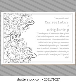 Wedding invitation cards with floral elements
