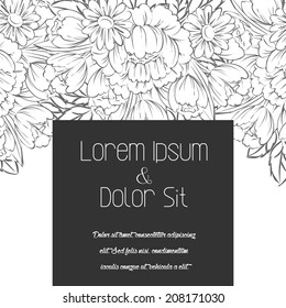 Wedding invitation cards with floral elements