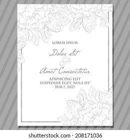 Wedding invitation cards with floral elements