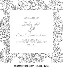 Wedding invitation cards with floral elements