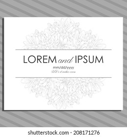 Wedding invitation cards with floral elements