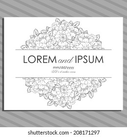 Wedding invitation cards with floral elements