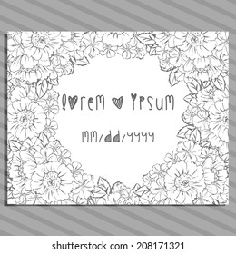 Wedding invitation cards with floral elements