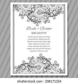 Wedding invitation cards with floral elements
