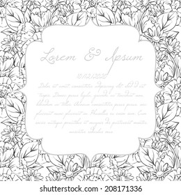 Wedding invitation cards with floral elements