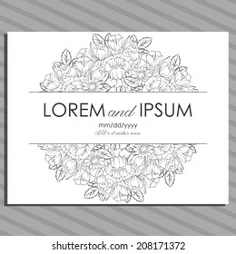 Wedding invitation cards with floral elements