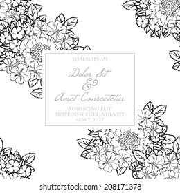 Wedding invitation cards with floral elements