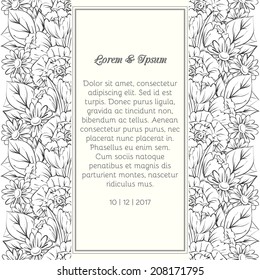 Wedding invitation cards with floral elements