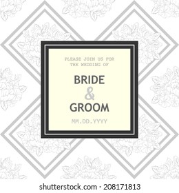 Wedding invitation cards with floral elements