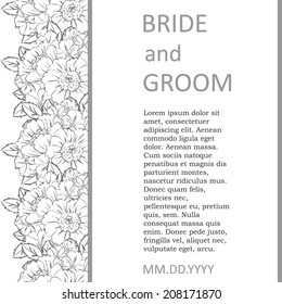 Wedding invitation cards with floral elements