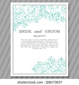 Wedding invitation cards with floral elements