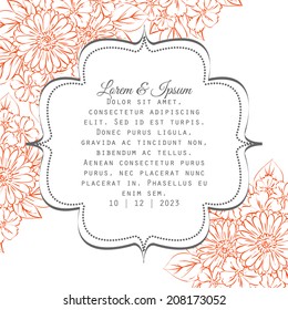 Wedding invitation cards with floral elements