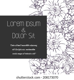 Wedding invitation cards with floral elements