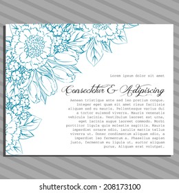 Wedding invitation cards with floral elements