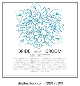 Wedding invitation cards with floral elements