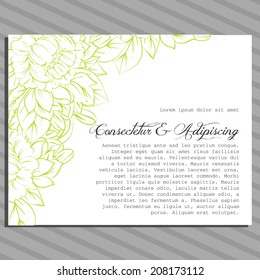 Wedding invitation cards with floral elements