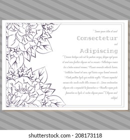 Wedding invitation cards with floral elements