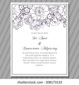 Wedding invitation cards with floral elements