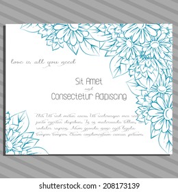 Wedding invitation cards with floral elements