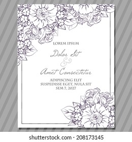 Wedding invitation cards with floral elements