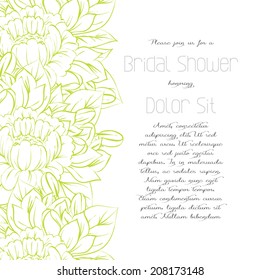 Wedding invitation cards with floral elements
