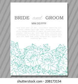 Wedding invitation cards with floral elements