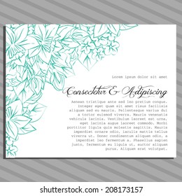 Wedding invitation cards with floral elements